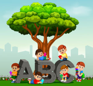 Kids playing at park while learning | Play school in hyderabad